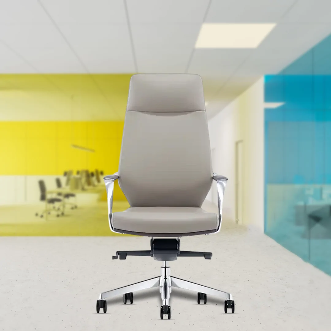 Daisy Beige High Back Luxury Chair with Adjustable Neck Rest, 2D Adjustable Armrests, Knee-Tilt Mechanism, Multi-Position Lock, Aluminium Die-Cast Base, and Heavy Duty Nylon Castors - Image 3