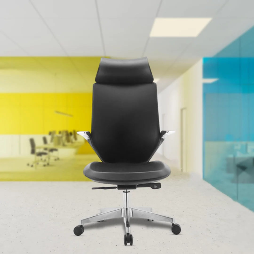 Duster High Back Luxury Chair with Headrest, Syncro Dynamic Mechanism, Auto Body Weight Adjustment, Cantilever Aluminium Die-Cast Armrests with PU Pads, 700mm Aluminium Die-Cast Base with 60mm Nylon Castors & Class 4 Gas Lift - Image 3