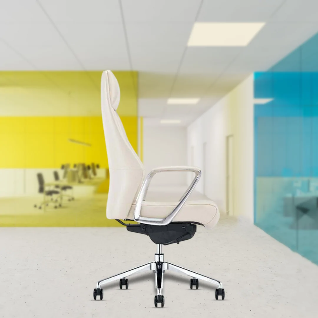 Stanley High Back Luxury Chair with Finest Composite Leather, Synchro-Tilt Mechanism with Multi-Position Lock, Chrome-Plated Aluminium Die-Cast Armrests with Cushion Pad, 700mm Aluminium Die-Cast Base with 60mm Nylon Castors & Class 4 Gas Lift. - Image 2